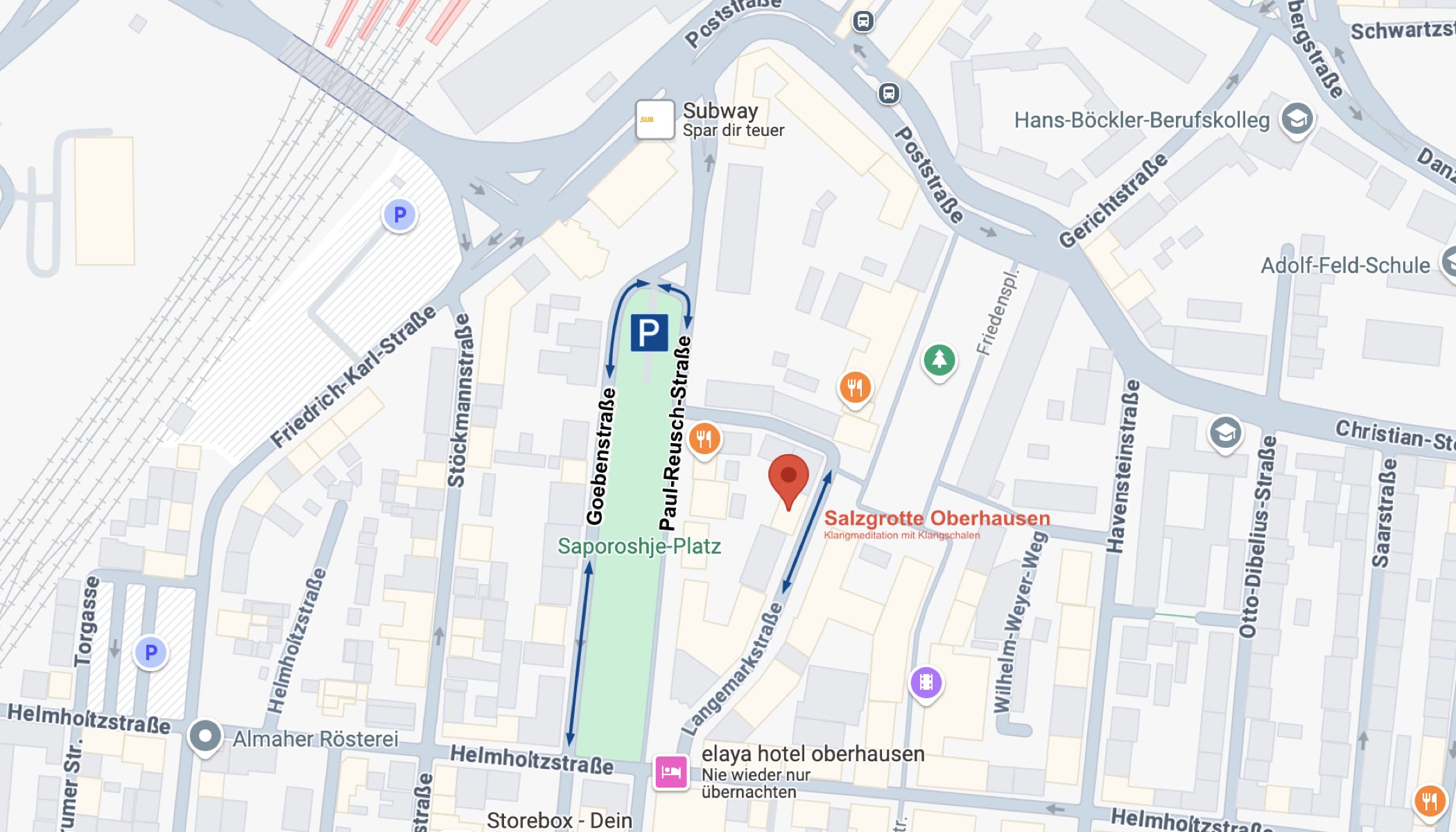Karte zur Salzgrotte Oberhausen